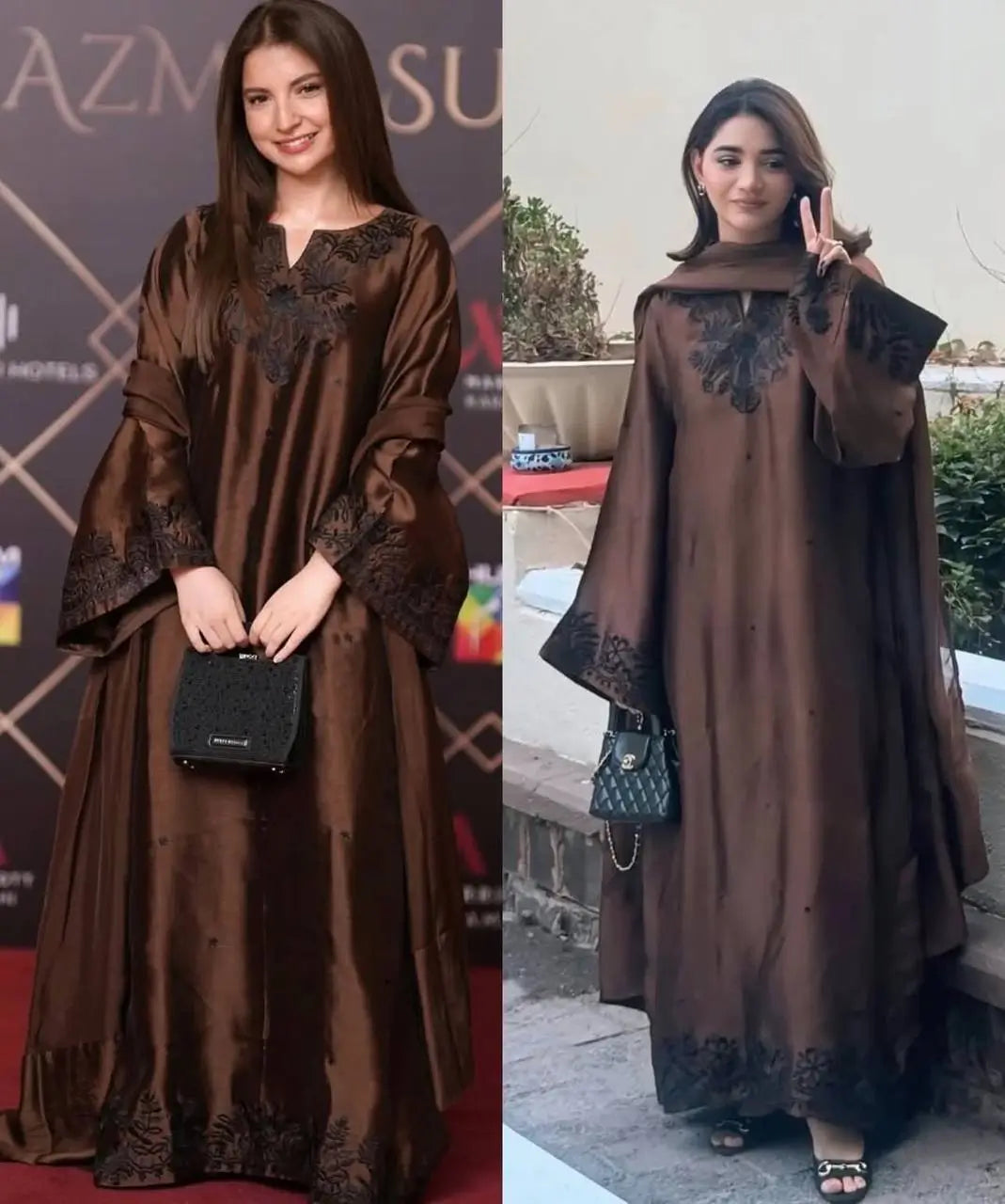 Elegant Satin Kaftan Palazzo Set for Festive and Family Occasions