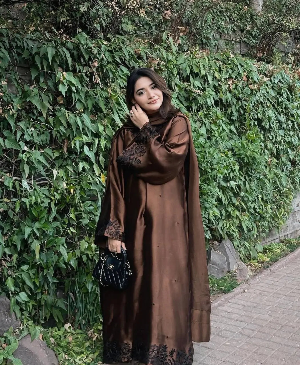 Elegant Satin Kaftan Palazzo Set for Festive and Family Occasions