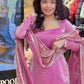 Elegant Satin Mirror Work Kurta Palazzo Set with Dupatta for Festive Wear