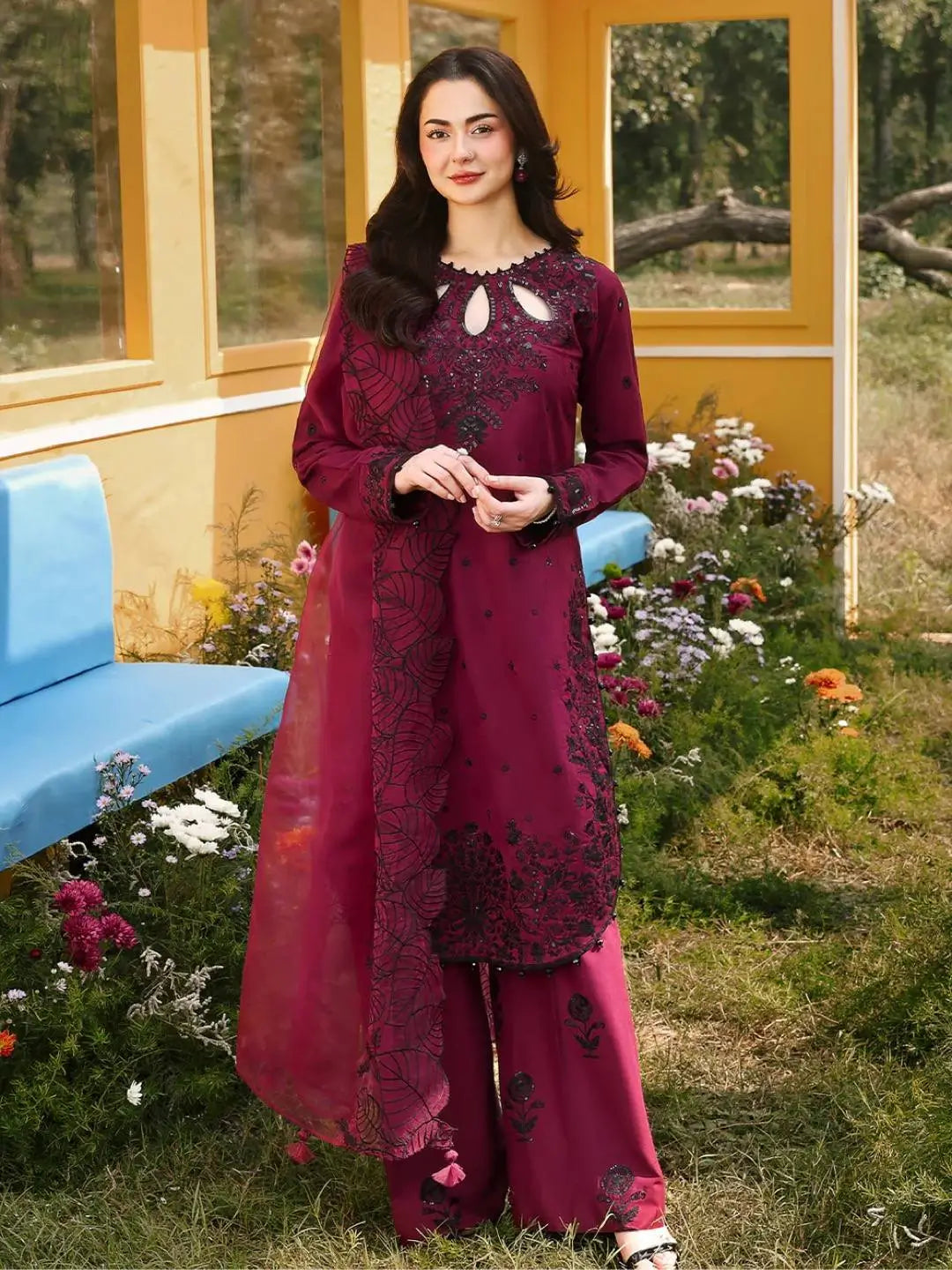 Elegant Satin Rayon Palazzo Suit Set for Festive and Party Wear