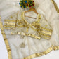 Elegant Satin Saree with Designer Gota patti Blouse for special occasion