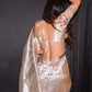 Elegant Satin Saree with Designer Gota patti Blouse for special occasion
