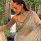 Elegant Satin Silk Embroidered Saree for Wedding and Festive Wear