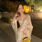 Elegant Satin Silk Embroidered Saree for Wedding and Festive Wear