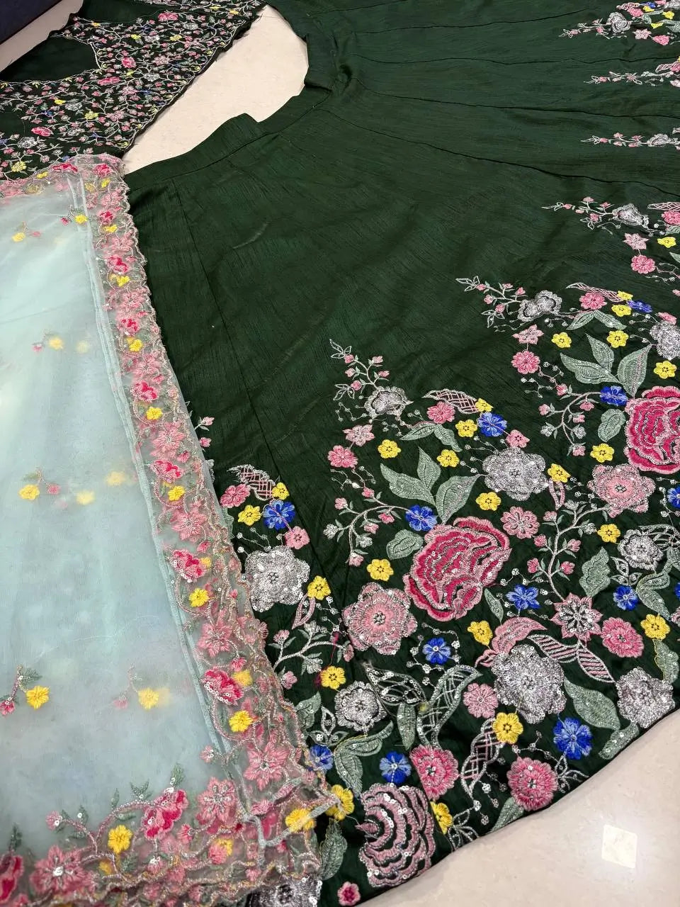 Elegant Satin Silk Lehenga Choli Set for Wedding and Festive Occasions