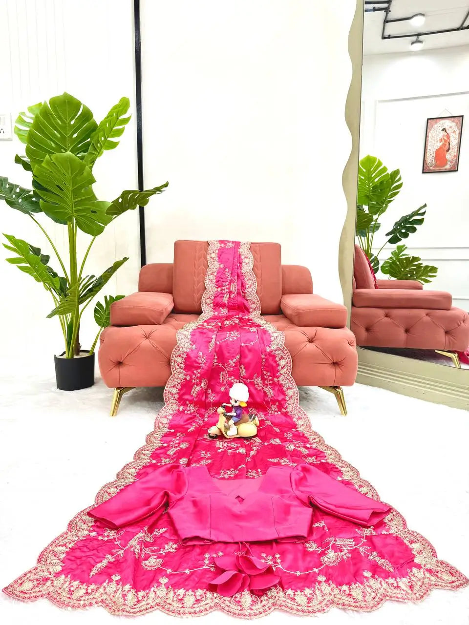 Elegant Satin Silk Saree for Festive and Party Occasions
