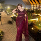 Elegant Sequin Dori Work Net Saree for Wedding and Festive Occasions
