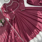 Elegant Silk 3 Piece Anarkali Suit Set for Festive and Family Occasions