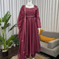Elegant Silk 3 Piece Anarkali Suit Set for Festive and Family Occasions