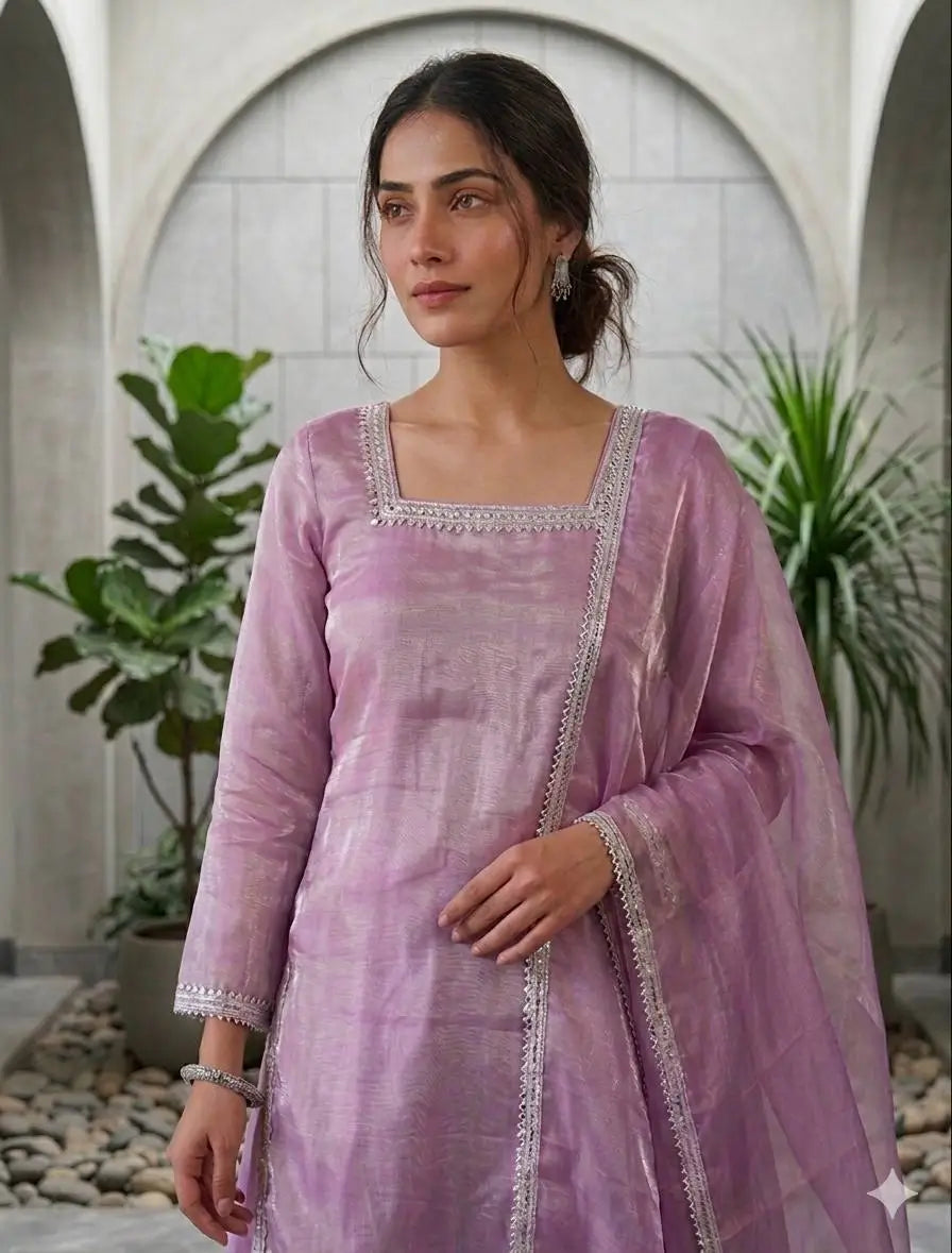 Elegant Silk Palazzo Suit Set for Festive and Occasion Wear