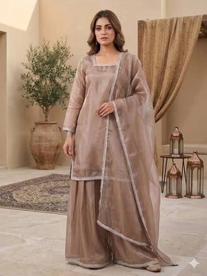 Elegant Silk Palazzo Suit Set for Festive and Occasion Wear