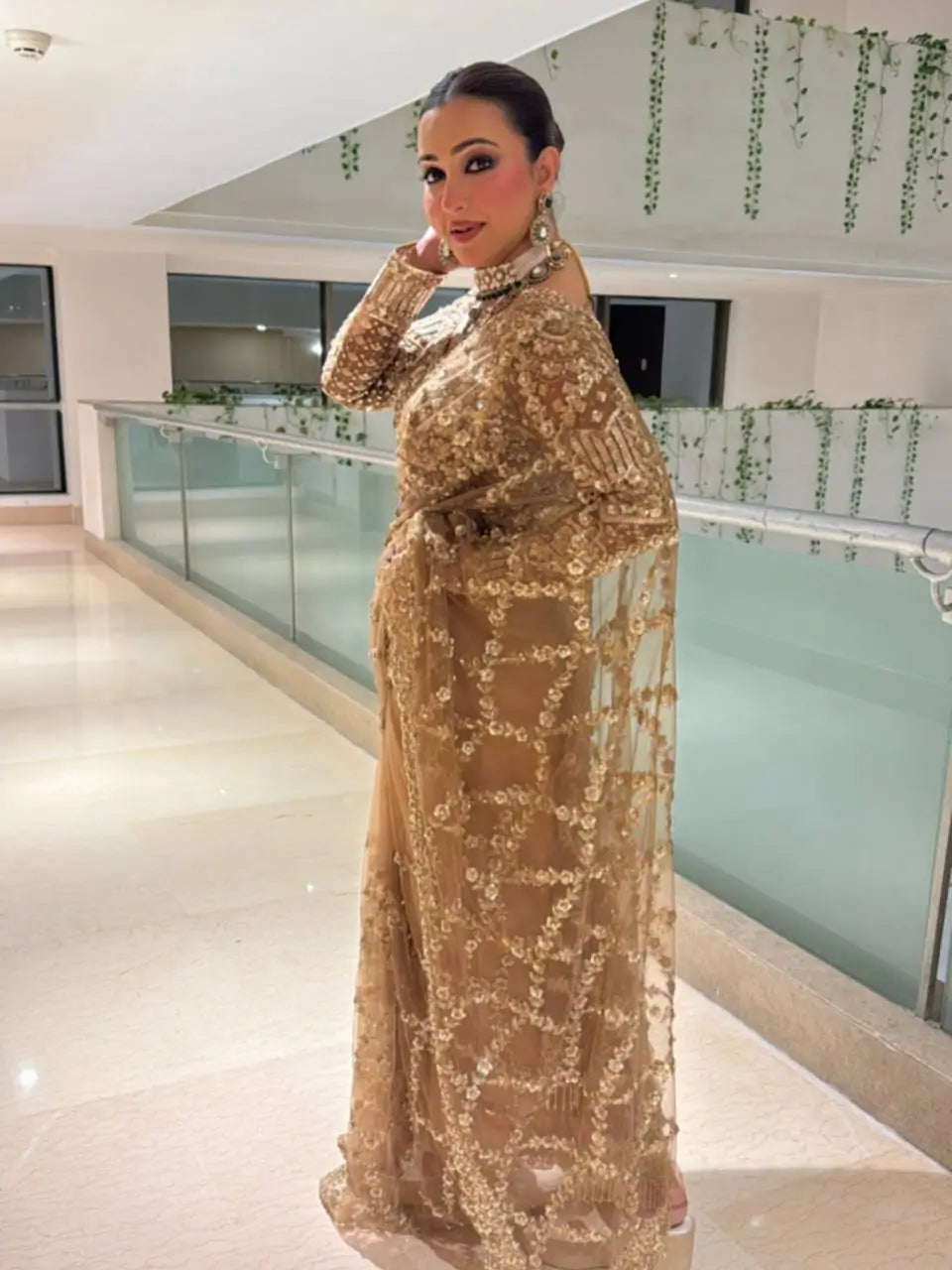 Elegant Soft Net Embroidered Saree with Designer Blouse for Party and Wedding Wear