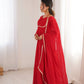 Elegant Solid Flared Anarkali Suit Set with Dupatta & Bottom | Festive & Party Wear | Available in 6 Colors