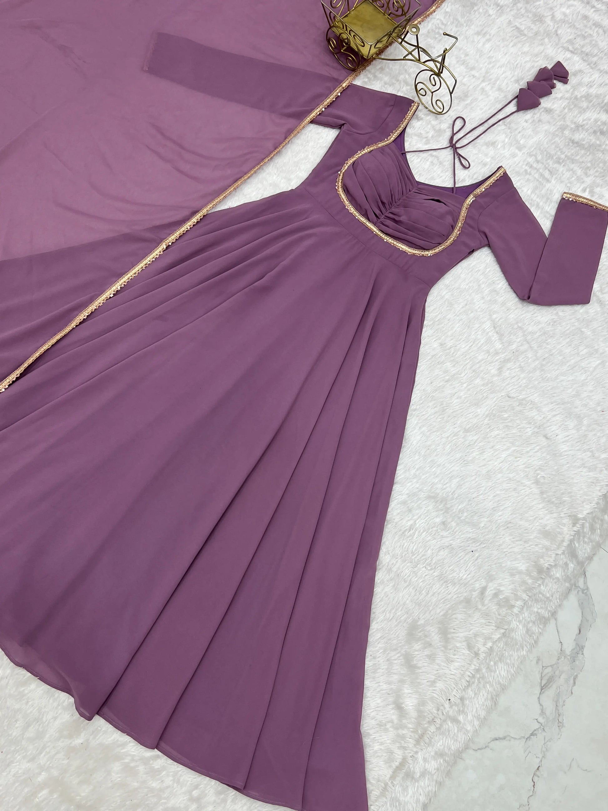 Elegant Solid Flared Anarkali Suit Set with Dupatta & Bottom | Festive & Party Wear | Available in 6 Colors