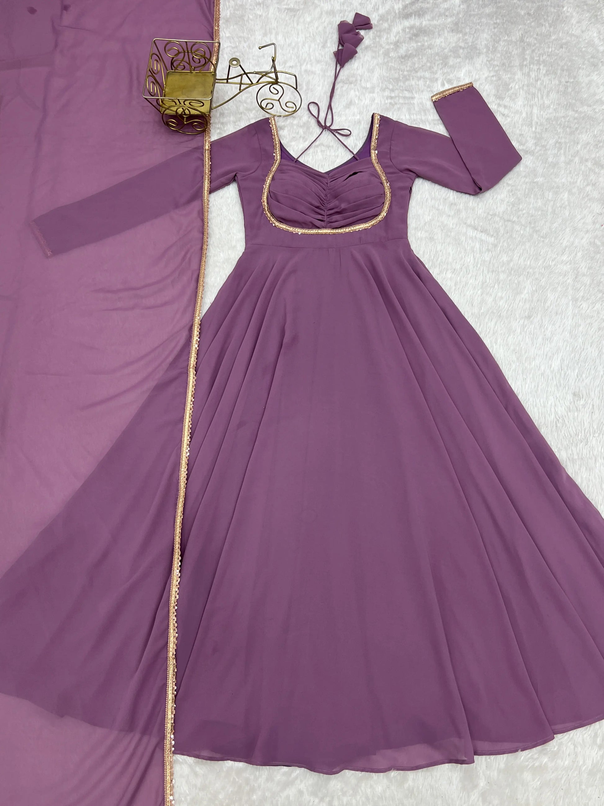 Elegant Solid Flared Anarkali Suit Set with Dupatta & Bottom | Festive & Party Wear | Available in 6 Colors