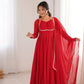 Elegant Solid Flared Anarkali Suit Set with Dupatta & Bottom | Festive & Party Wear | Available in 6 Colors