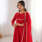 Elegant Solid Flared Anarkali Suit Set with Dupatta & Bottom | Festive & Party Wear | Available in 6 Colors