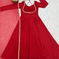 Elegant Solid Flared Anarkali Suit Set with Dupatta & Bottom | Festive & Party Wear | Available in 6 Colors