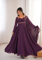 Elegant Solid Flared Anarkali Suit Set with Dupatta & Bottom | Festive & Party Wear | Available in 6 Colors