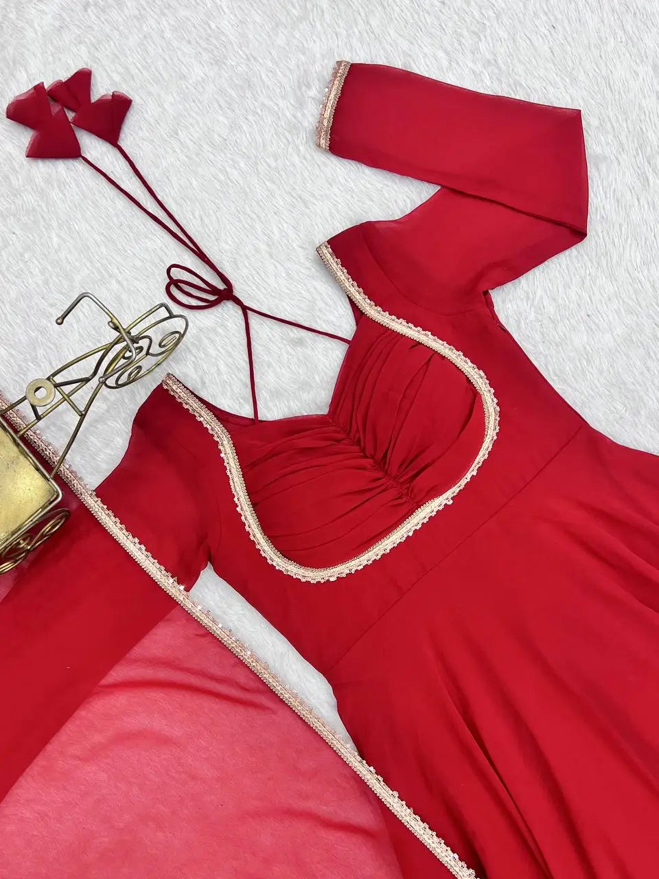 Elegant Solid Flared Anarkali Suit Set with Dupatta & Bottom | Festive & Party Wear | Available in 6 Colors