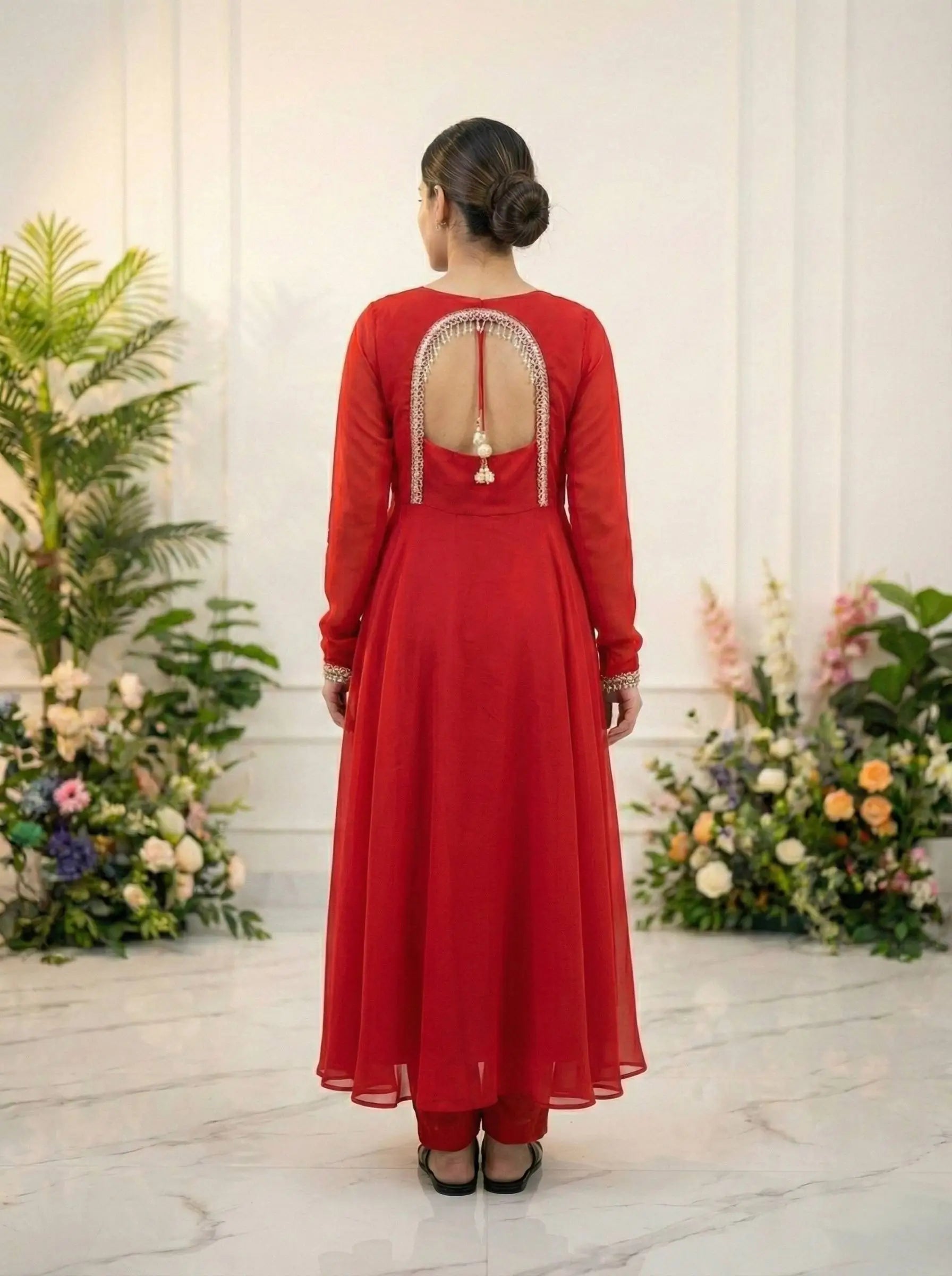 Elegant Solid Flared Anarkali Suit Set with Dupatta & Bottom | Festive & Party Wear | Available in 6 Colors