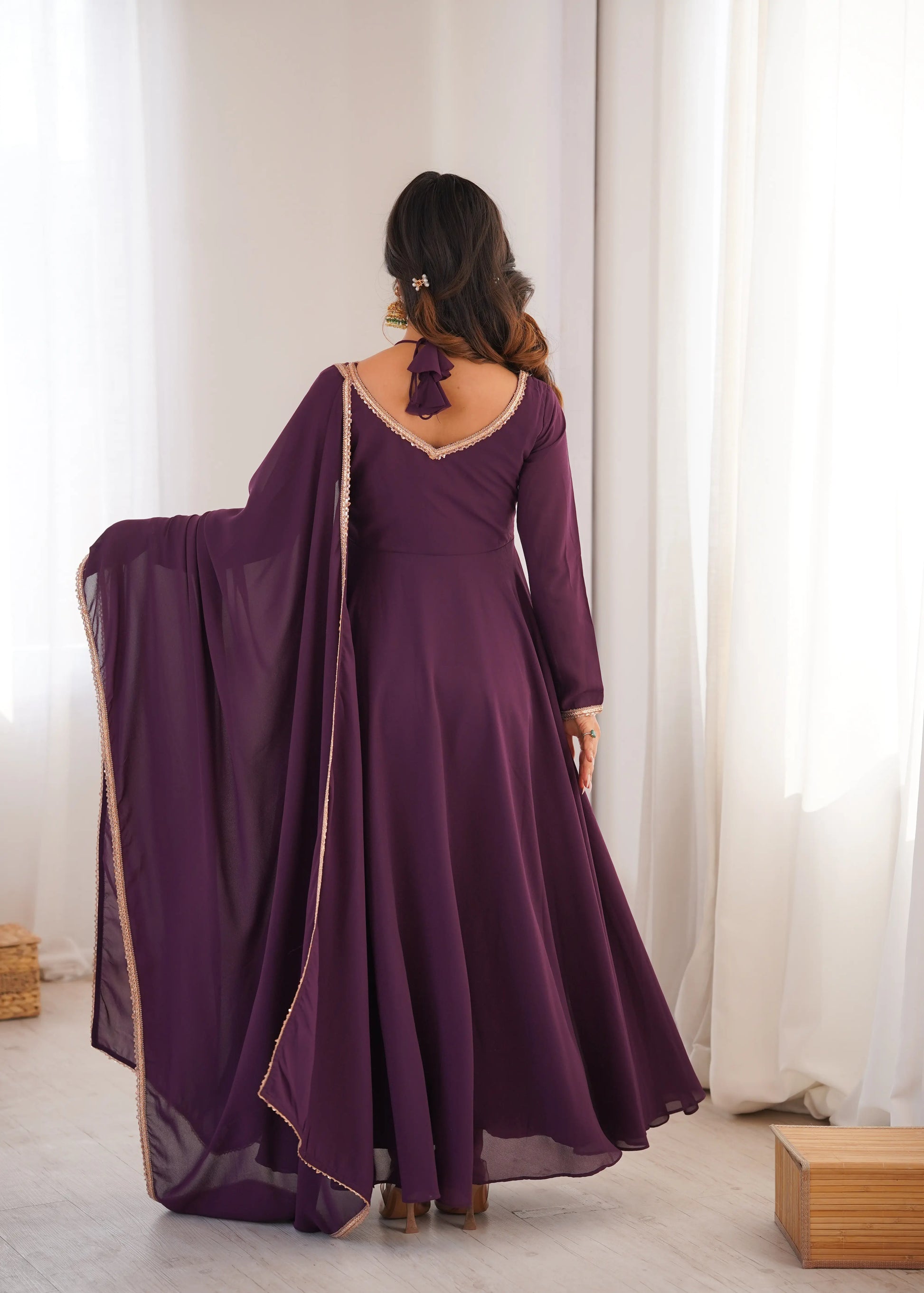 Elegant Solid Flared Anarkali Suit Set with Dupatta & Bottom | Festive & Party Wear | Available in 6 Colors