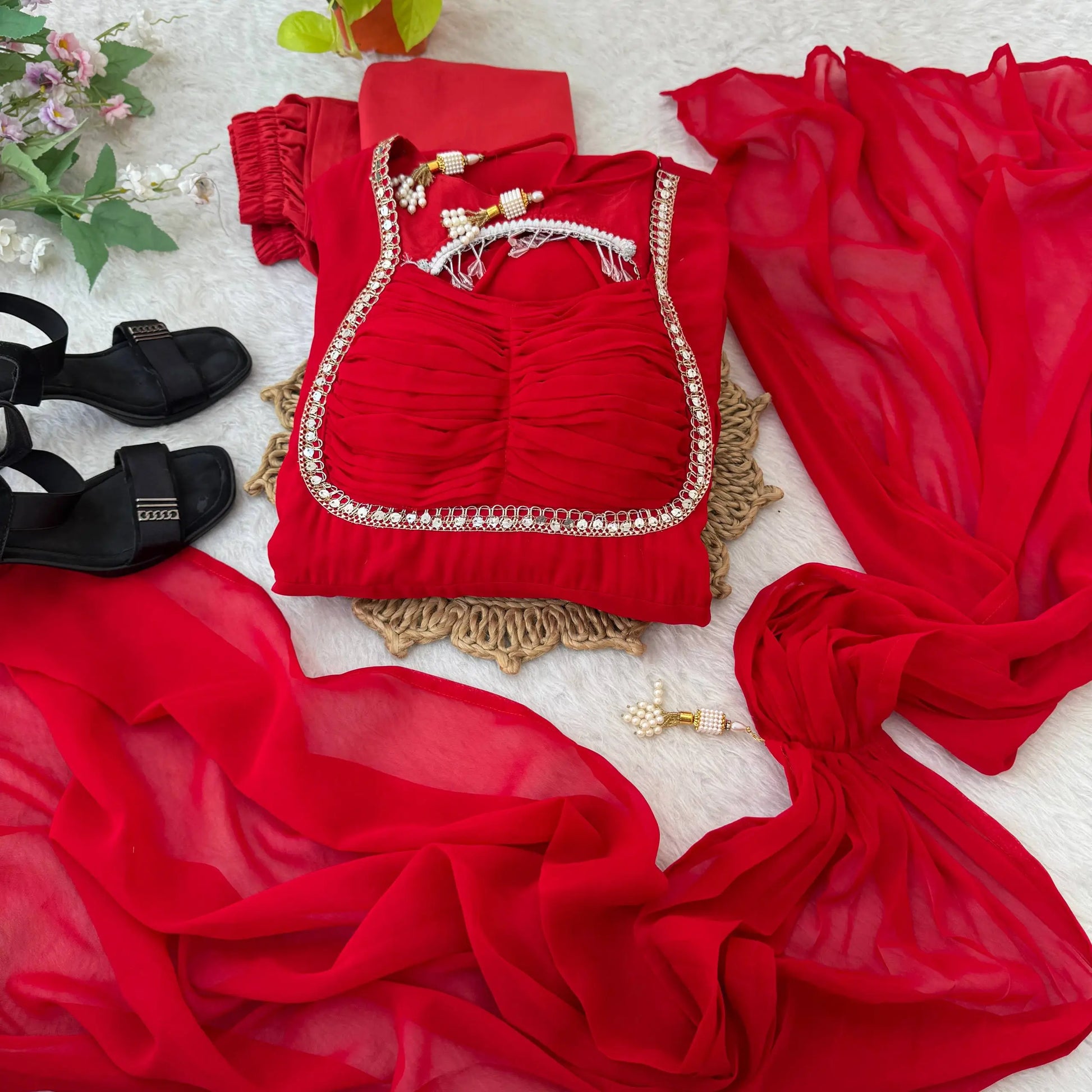 Elegant Solid Flared Anarkali Suit Set with Dupatta & Bottom | Festive & Party Wear | Available in 6 Colors