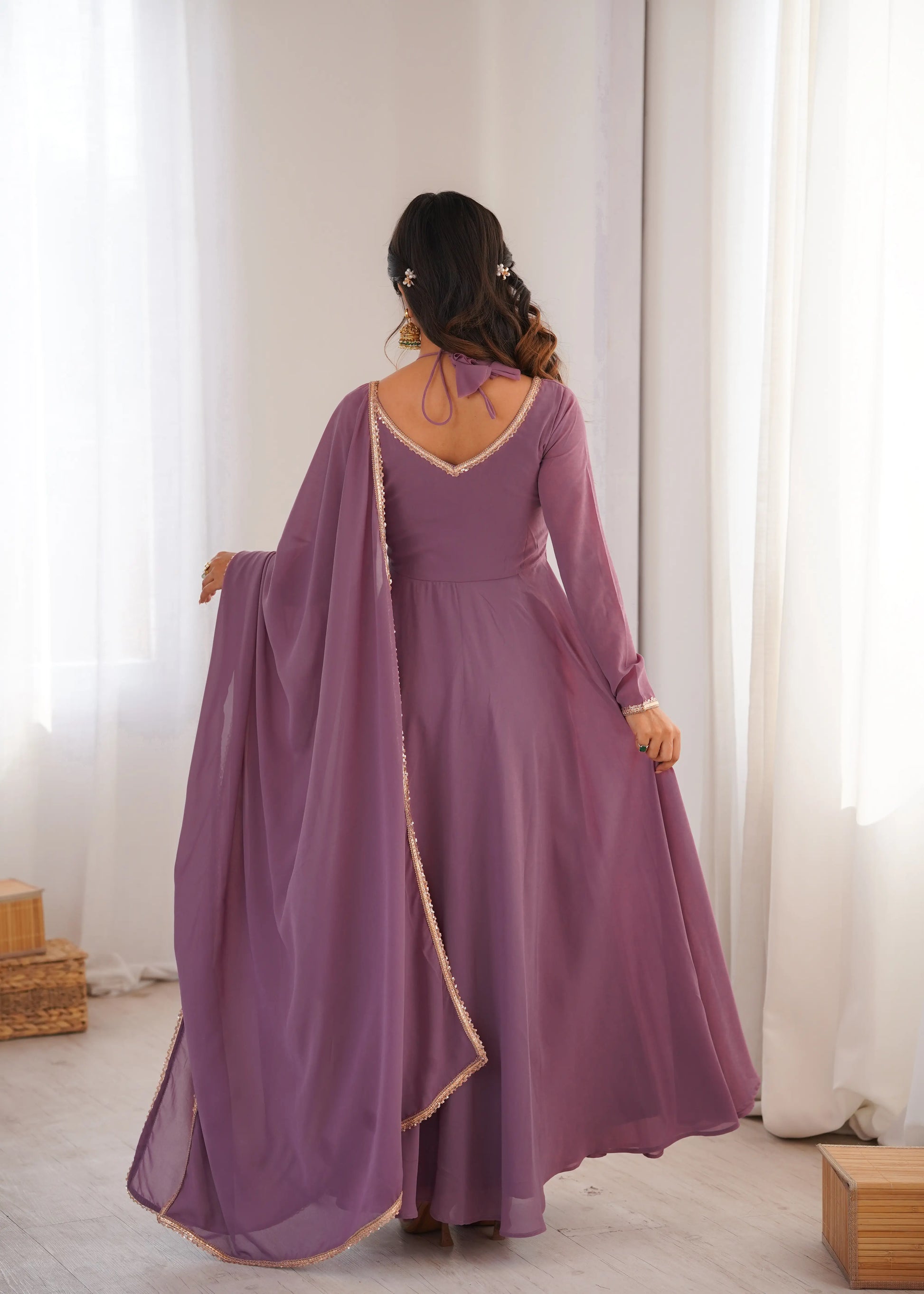 Elegant Solid Flared Anarkali Suit Set with Dupatta & Bottom | Festive & Party Wear | Available in 6 Colors
