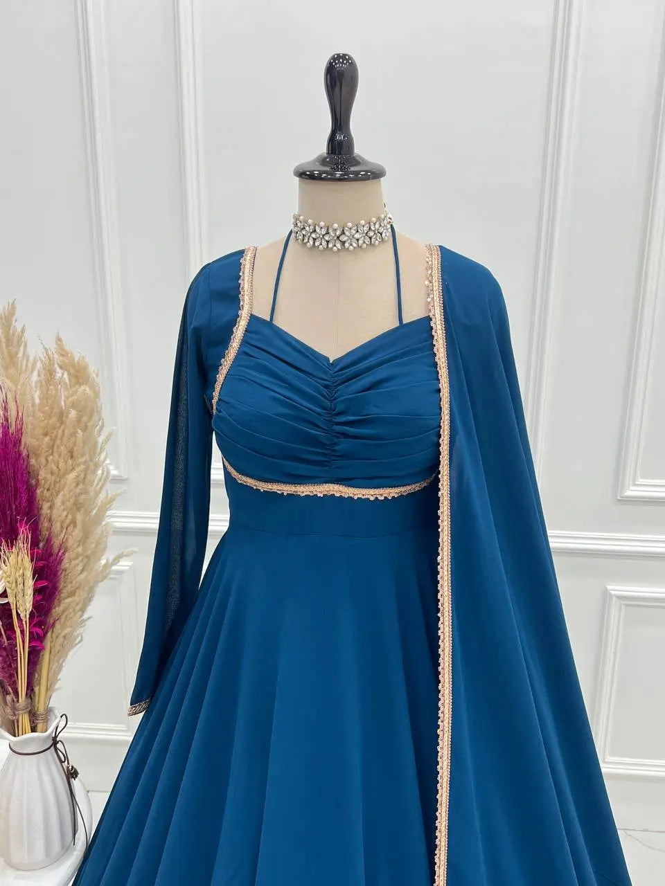 Elegant Solid Flared Anarkali Suit Set with Dupatta & Bottom | Festive & Party Wear | Available in 6 Colors