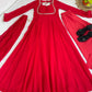 Elegant Solid Flared Anarkali Suit Set with Dupatta & Bottom | Festive & Party Wear | Available in 6 Colors
