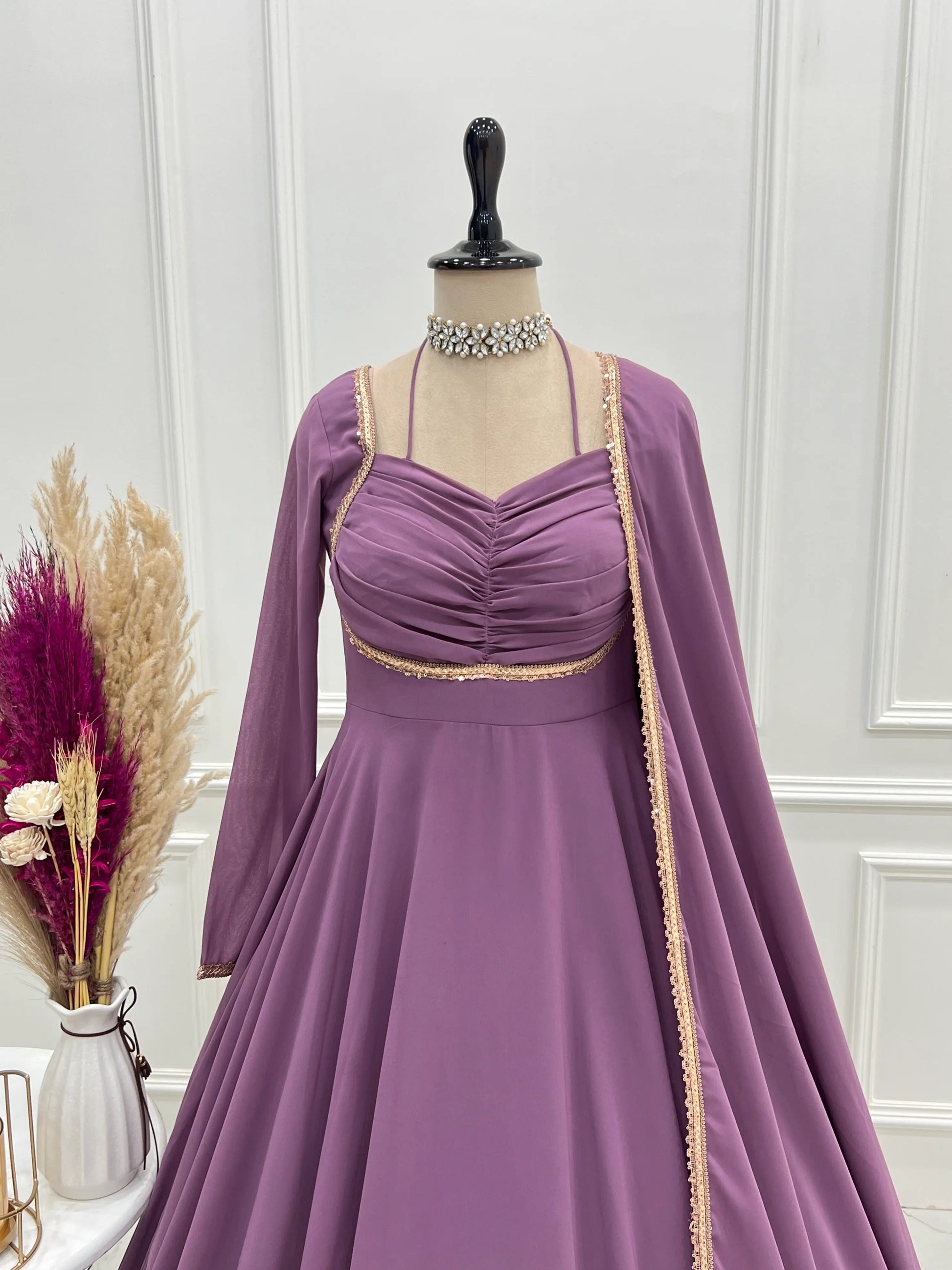 Elegant Solid Flared Anarkali Suit Set with Dupatta & Bottom | Festive & Party Wear | Available in 6 Colors