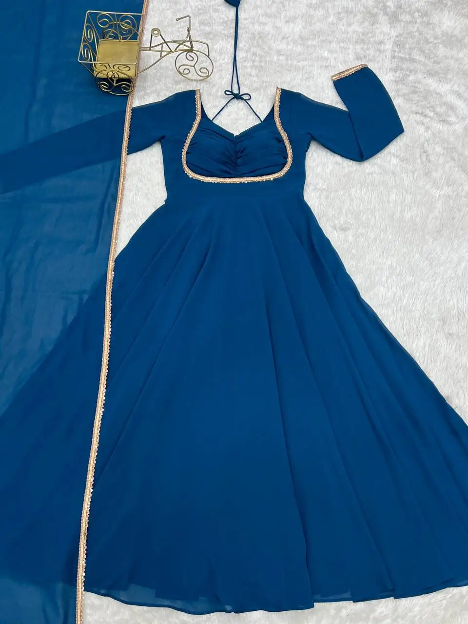 Elegant Solid Flared Anarkali Suit Set with Dupatta & Bottom | Festive & Party Wear | Available in 6 Colors