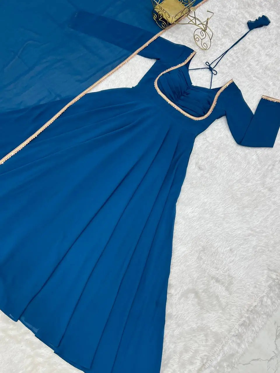 Elegant Solid Flared Anarkali Suit Set with Dupatta & Bottom | Festive & Party Wear | Available in 6 Colors