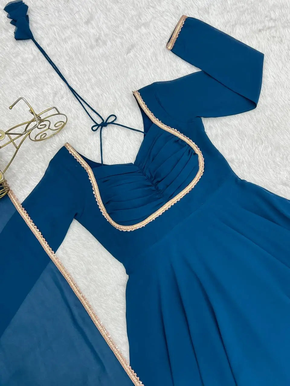 Elegant Solid Flared Anarkali Suit Set with Dupatta & Bottom | Festive & Party Wear | Available in 6 Colors