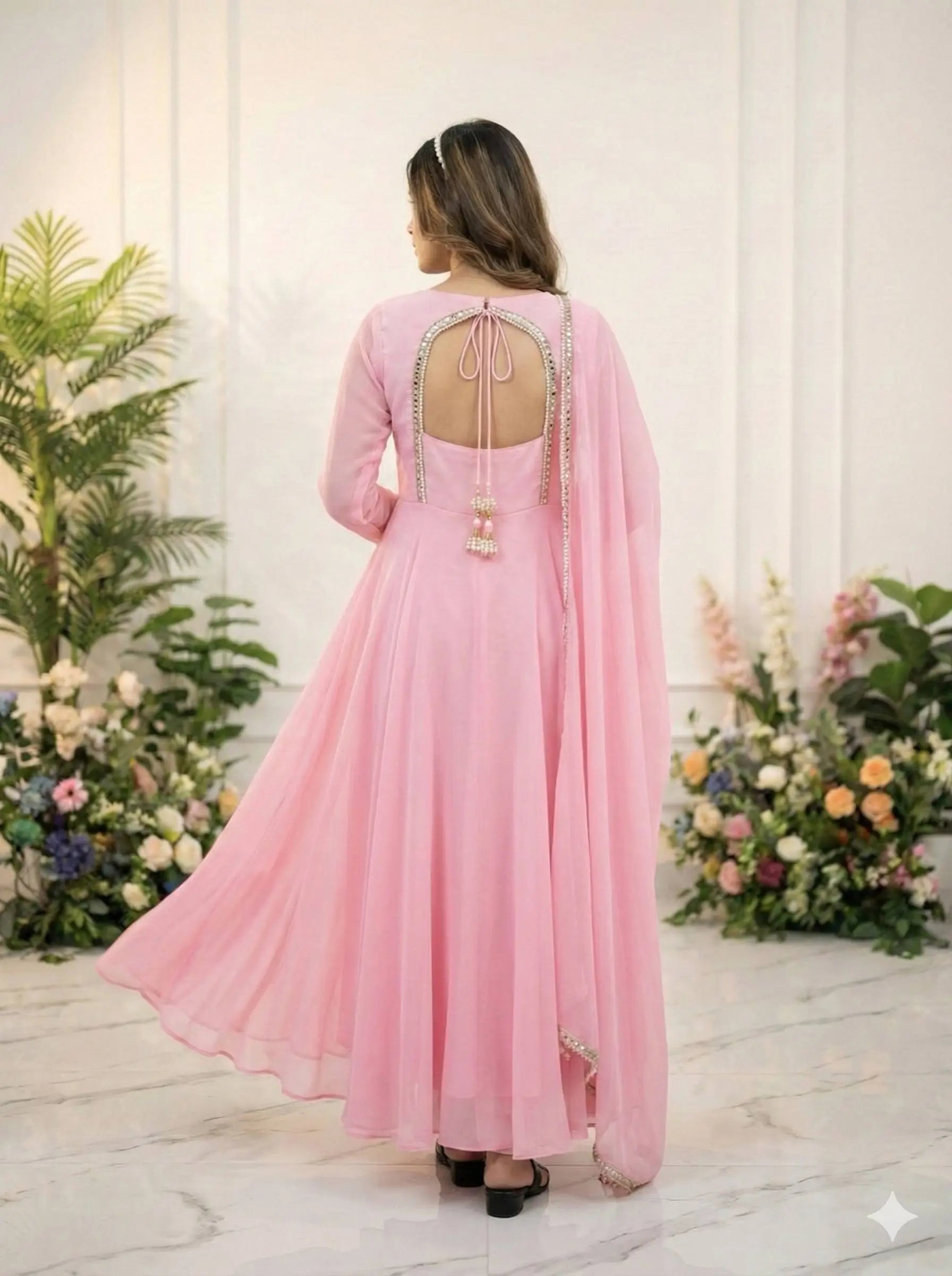 Elegant Solid Flared Anarkali Suit Set with Dupatta & Bottom | Festive & Party Wear | Available in 6 Colors