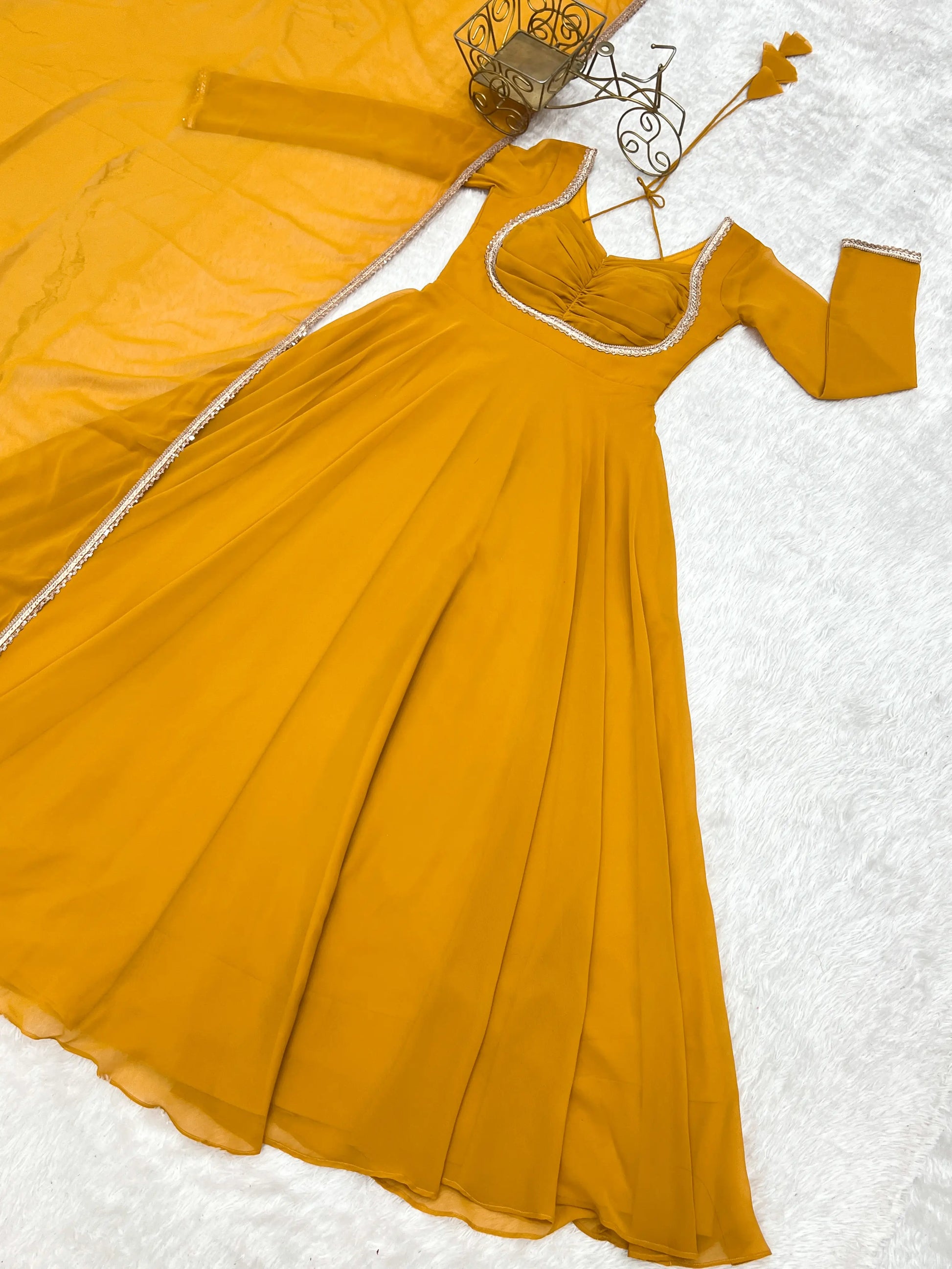Elegant Solid Flared Anarkali Suit Set with Dupatta & Bottom | Festive & Party Wear | Available in 6 Colors