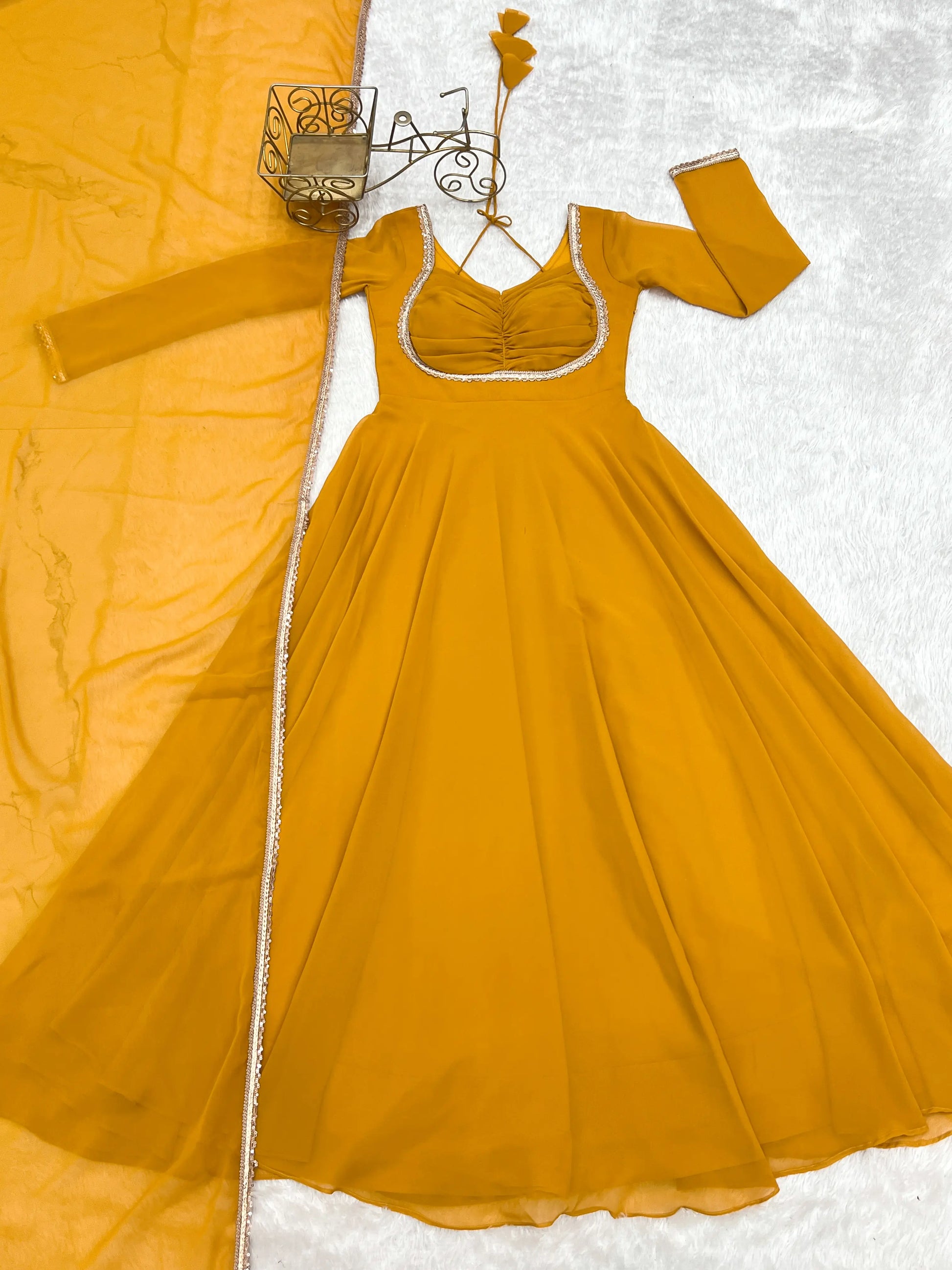 Elegant Solid Flared Anarkali Suit Set with Dupatta & Bottom | Festive & Party Wear | Available in 6 Colors