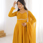 Elegant Solid Flared Anarkali Suit Set with Dupatta & Bottom | Festive & Party Wear | Available in 6 Colors