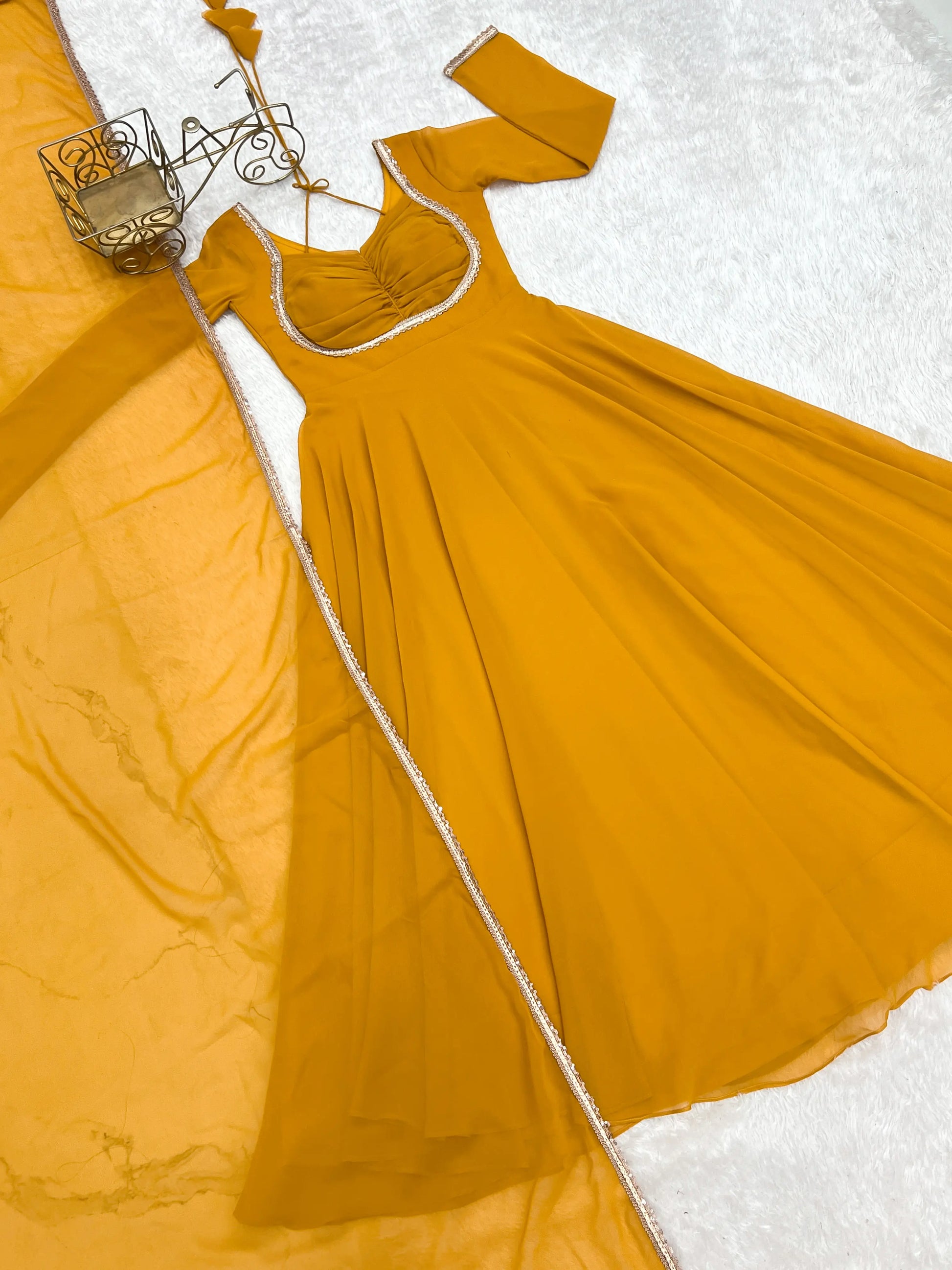Elegant Solid Flared Anarkali Suit Set with Dupatta & Bottom | Festive & Party Wear | Available in 6 Colors