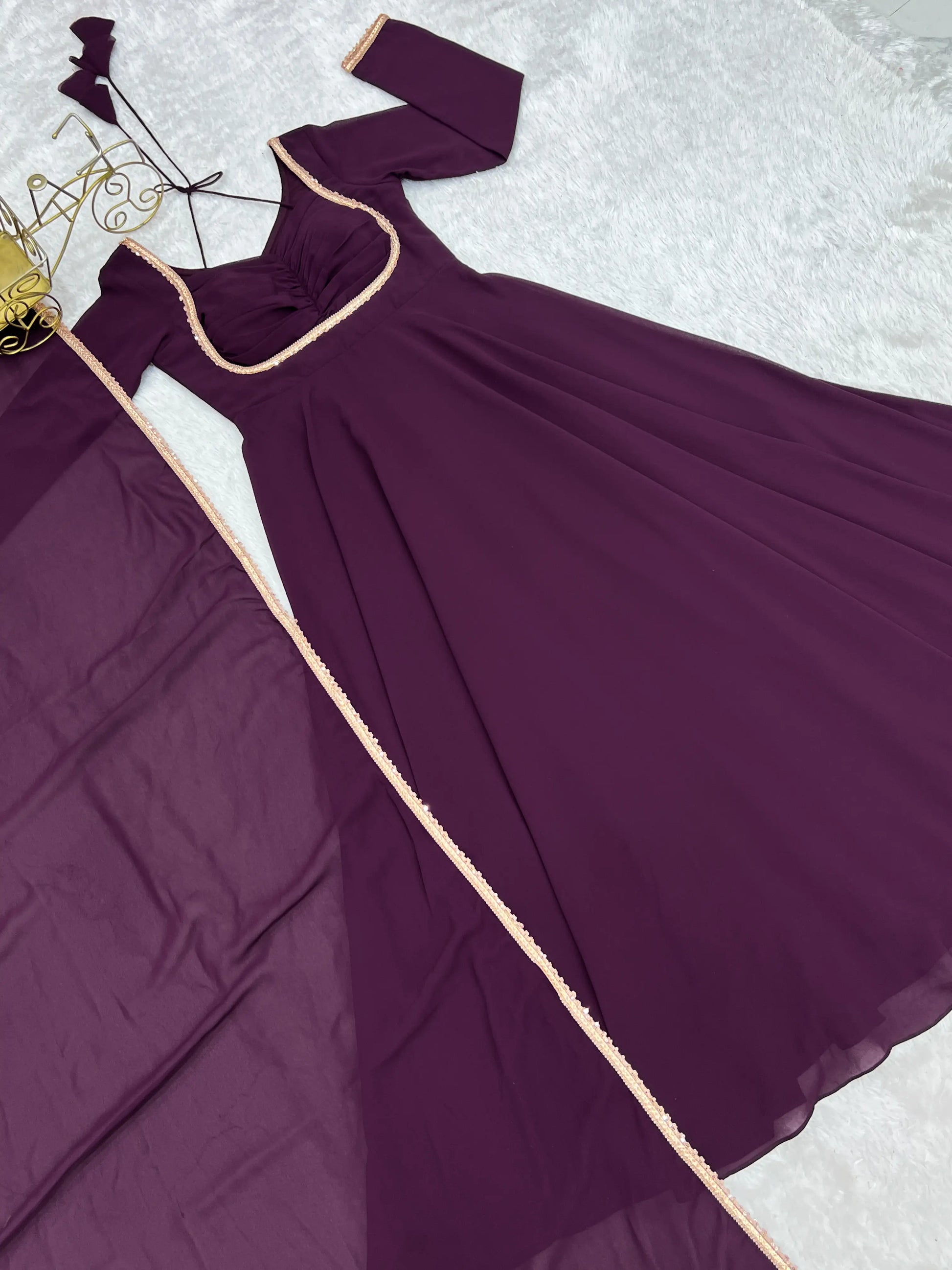 Elegant Solid Flared Anarkali Suit Set with Dupatta & Bottom | Festive & Party Wear | Available in 6 Colors