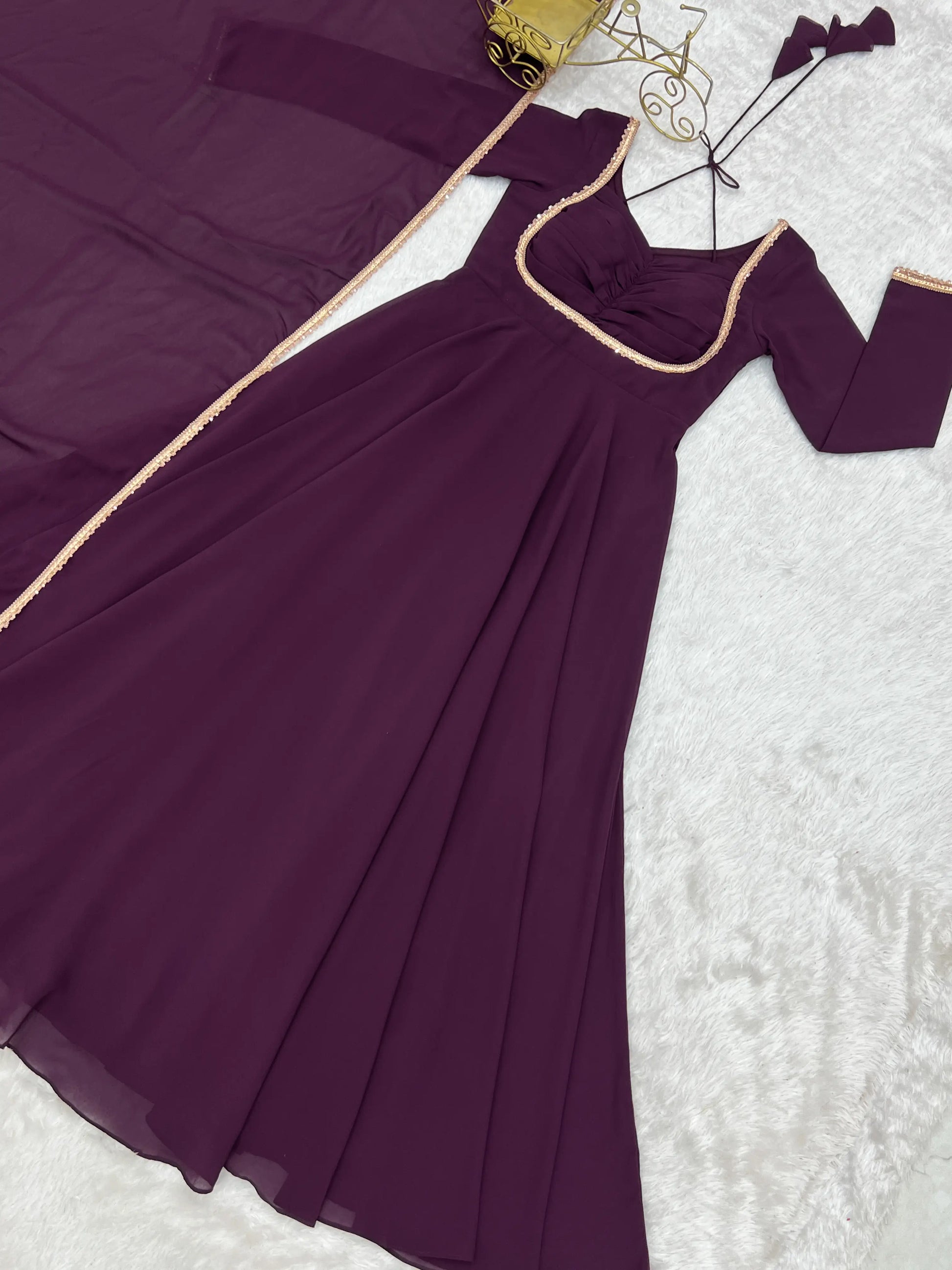 Elegant Solid Flared Anarkali Suit Set with Dupatta & Bottom | Festive & Party Wear | Available in 6 Colors