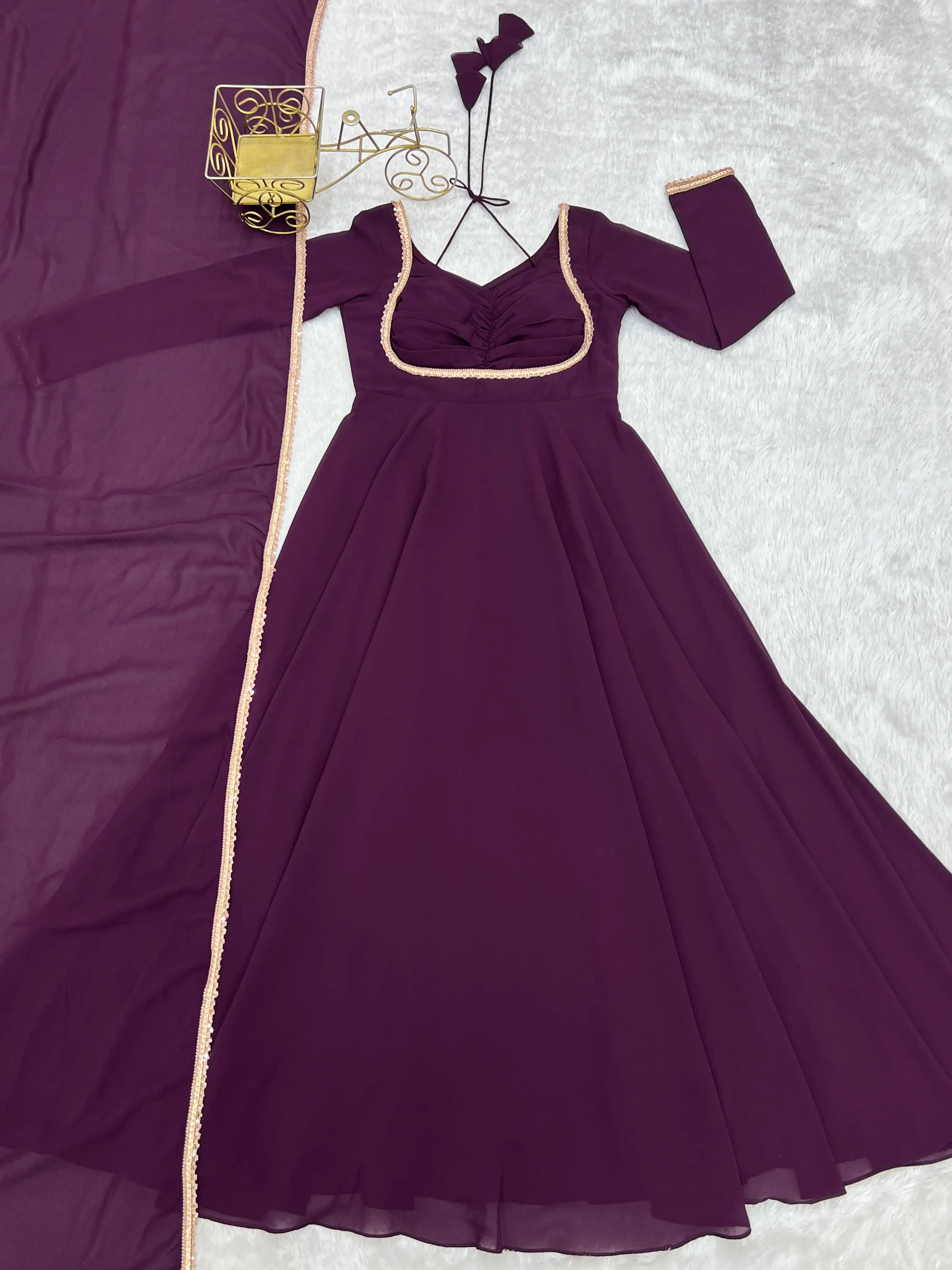 Elegant Solid Flared Anarkali Suit Set with Dupatta & Bottom | Festive & Party Wear | Available in 6 Colors