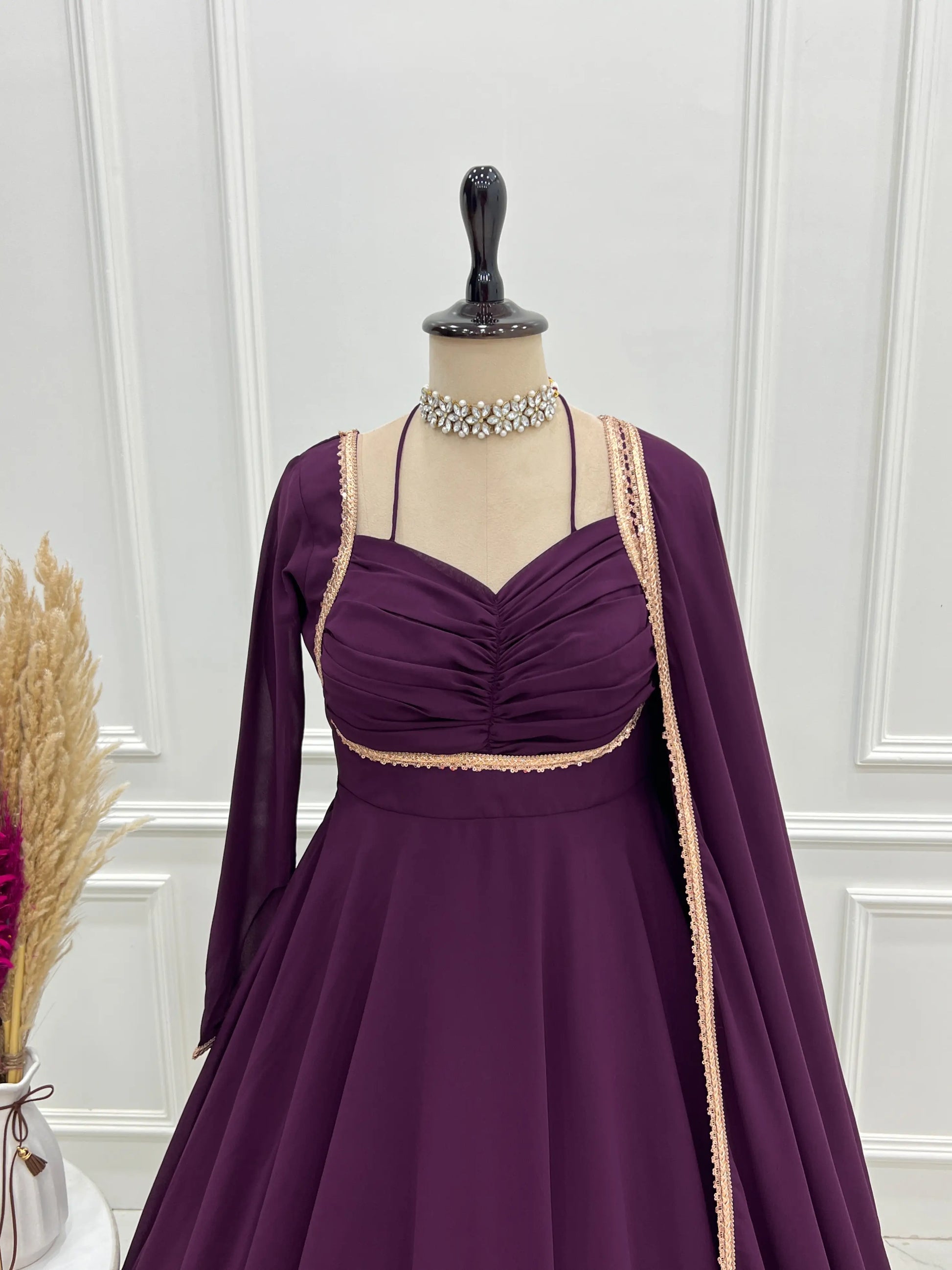 Elegant Solid Flared Anarkali Suit Set with Dupatta & Bottom | Festive & Party Wear | Available in 6 Colors