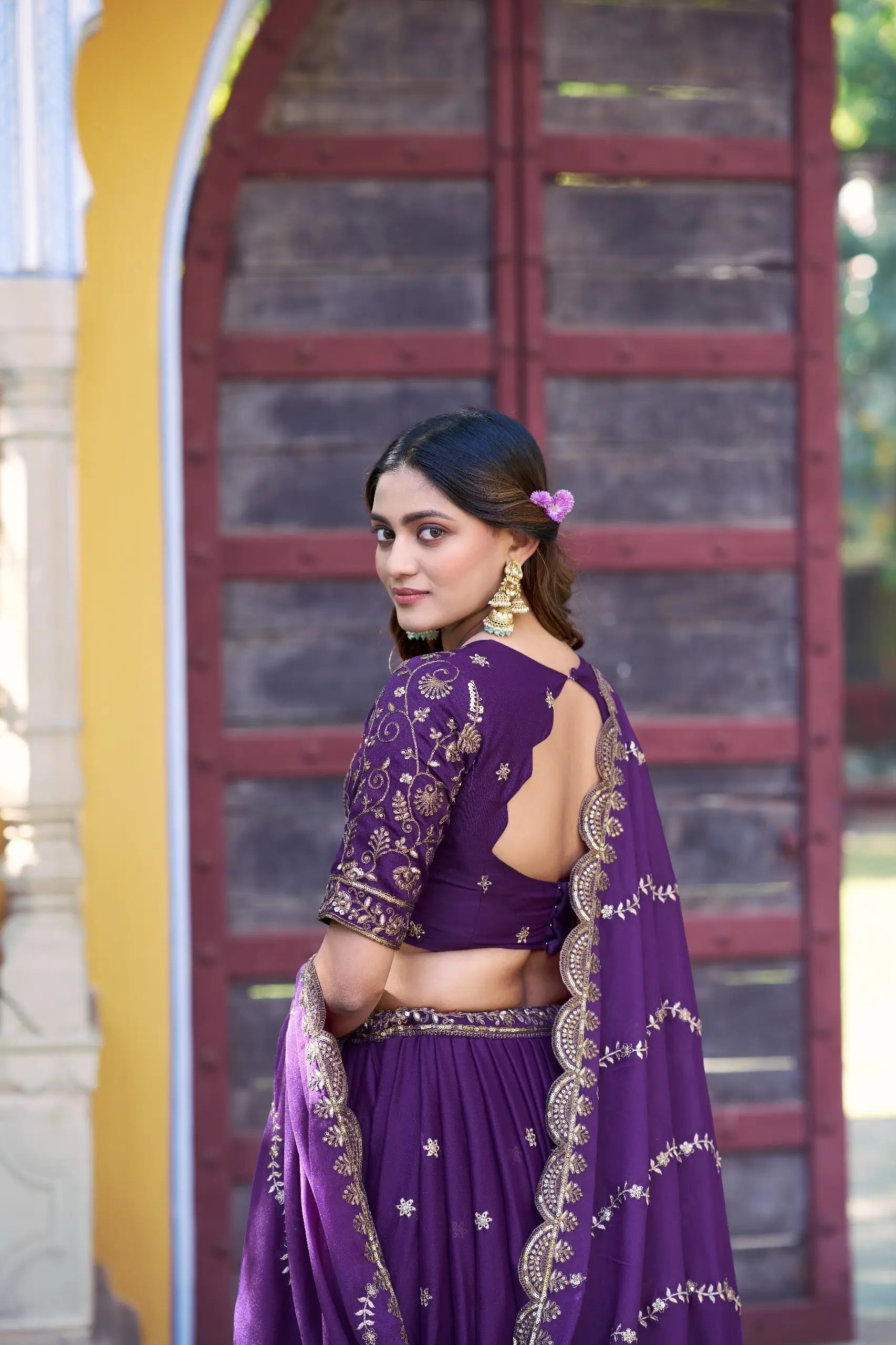 Elegant Star Georgette Lehenga Set for Wedding and Festive Wear
