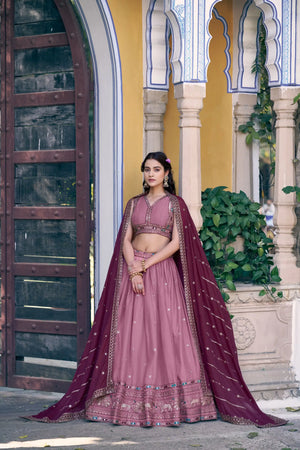 Elegant Star Georgette Lehenga Set for Wedding and Festive Wear