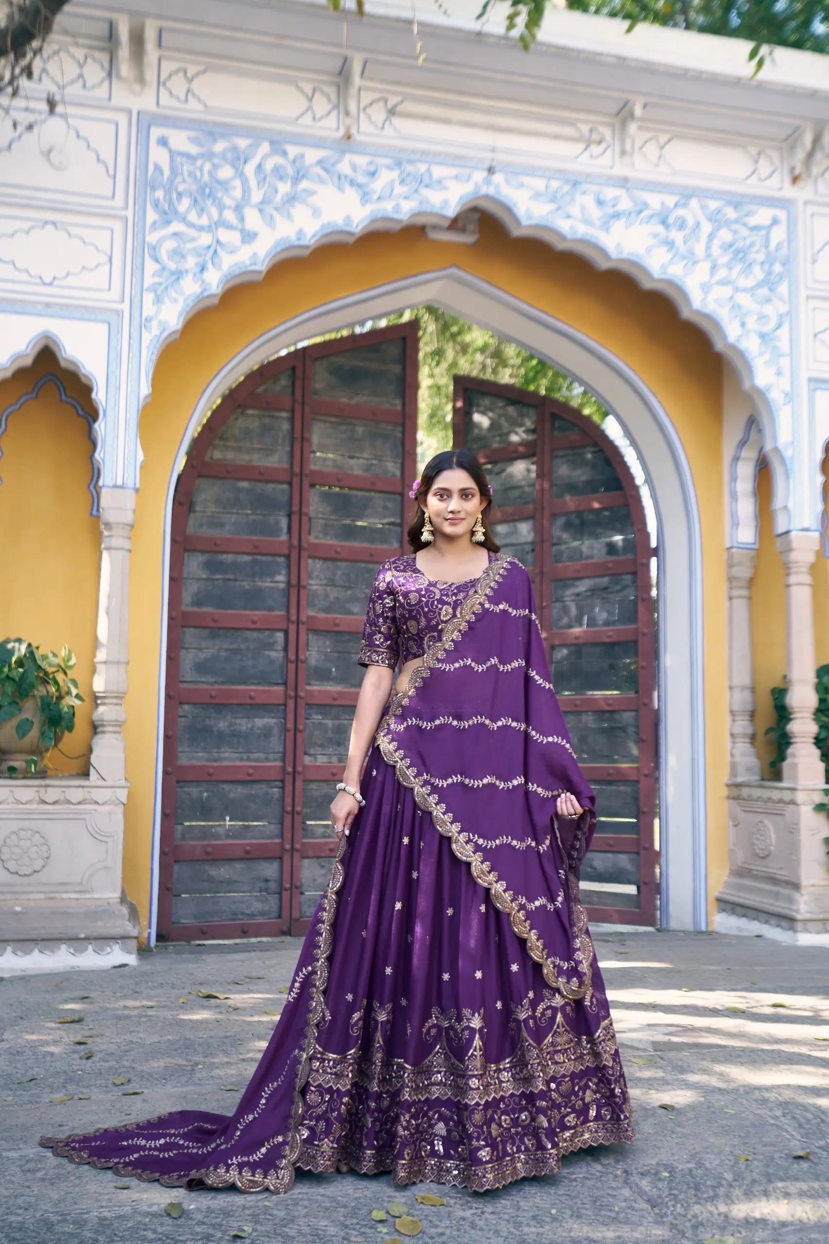 Elegant Star Georgette Lehenga Set for Wedding and Festive Wear