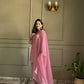 Elegant Swarovski Silk Kurta Palazzo Set with Dupatta for Festive and Party Wear
