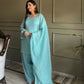 Elegant Swarovski Silk Kurta Palazzo Set with Dupatta for Festive and Party Wear