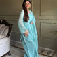 Elegant Swarovski Silk Kurta Palazzo Set with Dupatta for Festive and Party Wear
