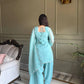 Elegant Swarovski Silk Kurta Palazzo Set with Dupatta for Festive and Party Wear